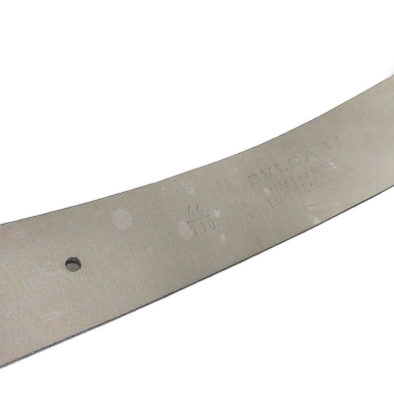 Bvlgari Bvlgari Logomania Leather Belt Double Buckle 44 110 Gold Hardware Black