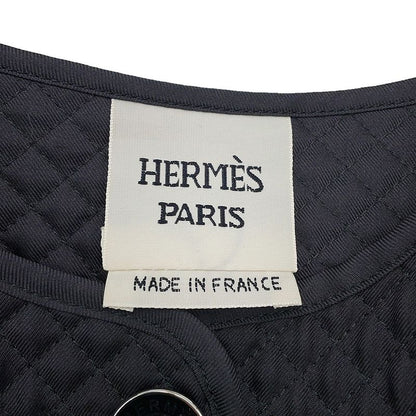 Hermes Jacket Re Boucles Quilted Collarless 38