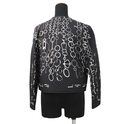 Hermes Jacket Re Boucles Quilted Collarless 38