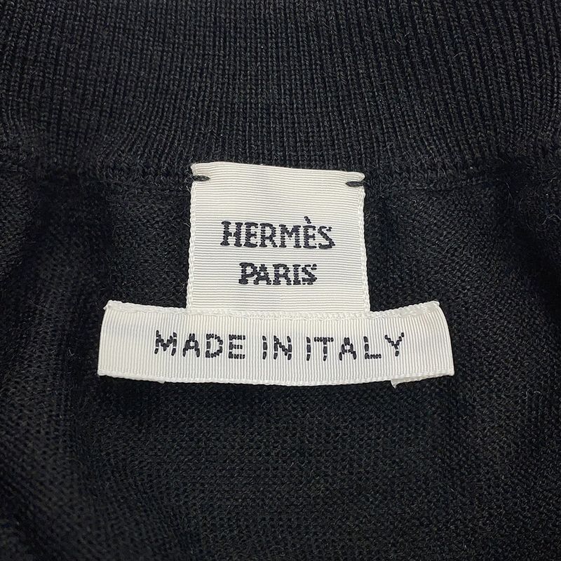 Hermes Cardigan Palefroi Remix Twill 36 Black Gris Charbon