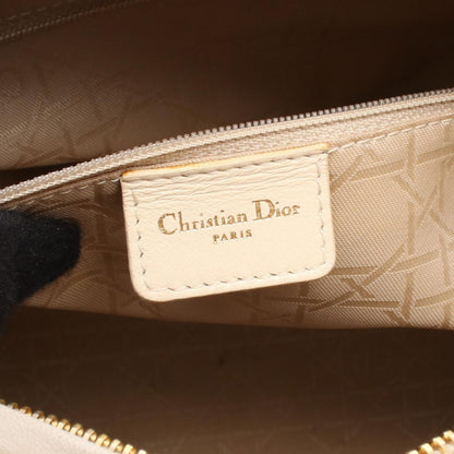 Dior Handbag Ivory Leather Lady Dior Cannage 2way Tote Ladies B