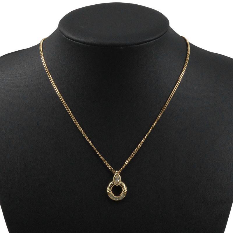 Christian Dior Gold Plated X Rhinestone Women's 9.0g Necklace