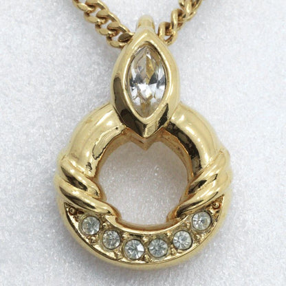 Christian Dior Gold Plated X Rhinestone Women's 9.0g Necklace