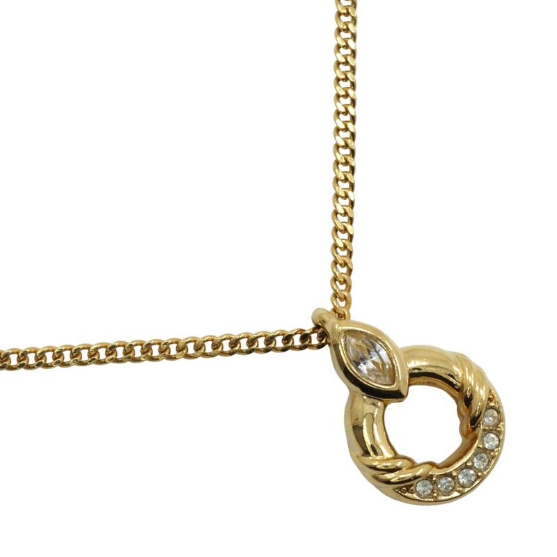 Christian Dior Gold Plated X Rhinestone Women's 9.0g Necklace