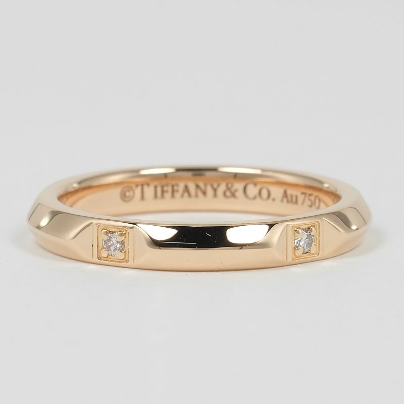 Tiffany & Co True Band 18k Pink Gold X Diamond No 9 Women's