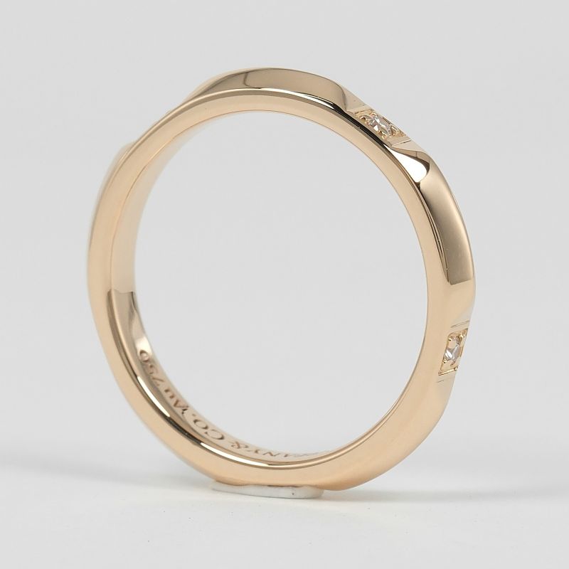 Tiffany & Co True Band 18k Pink Gold X Diamond No 9 Women's