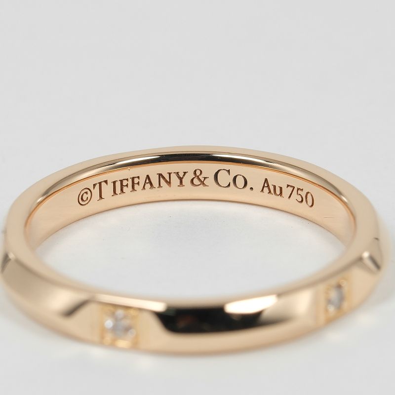 Tiffany & Co True Band 18k Pink Gold X Diamond No 9 Women's