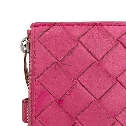Bottega Veneta Bifold Wallet Pink Intrecciato Hook Leather
