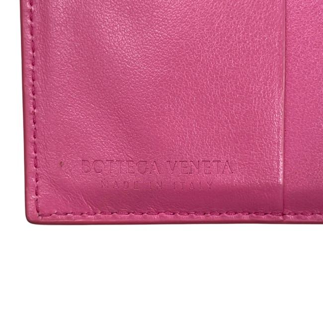 Bottega Veneta Bifold Wallet Pink Intrecciato Hook Leather