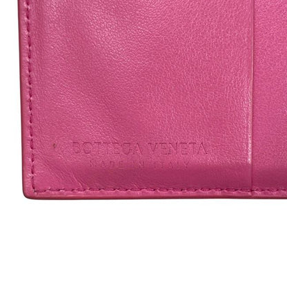 Bottega Veneta Bifold Wallet Pink Intrecciato Hook Leather