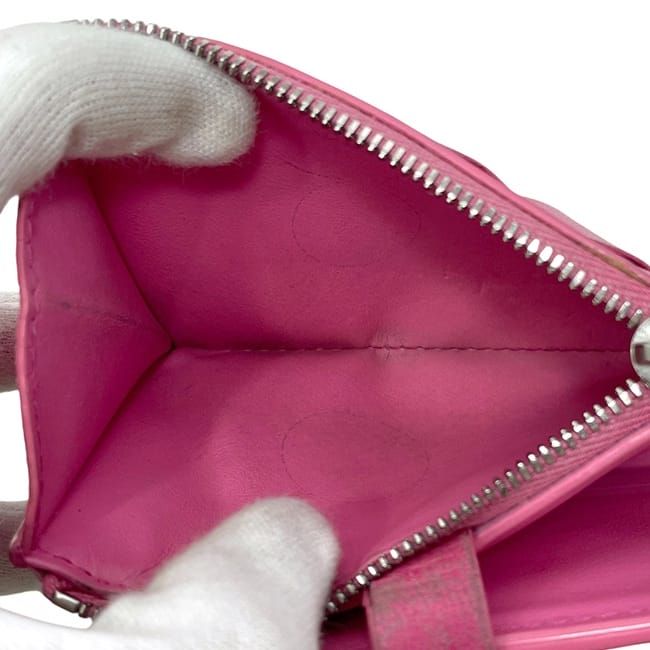 Bottega Veneta Bifold Wallet Pink Intrecciato Hook Leather