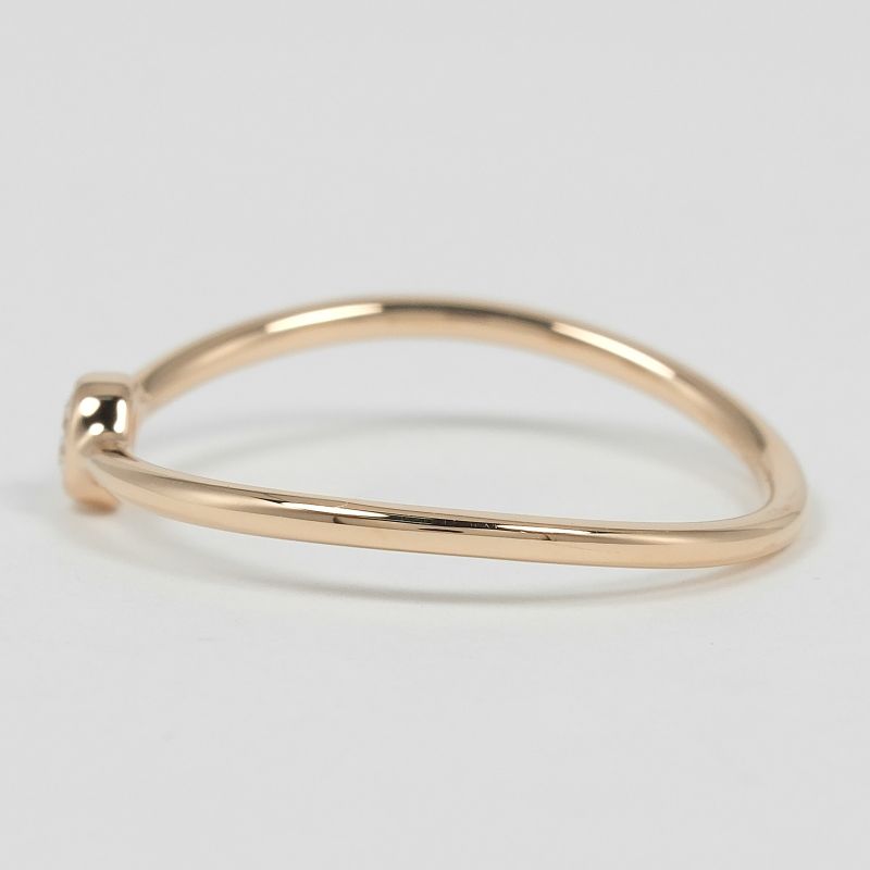 Tiffany & Co Wave Single Row 18k Pink Gold X Diamond Size 7.5