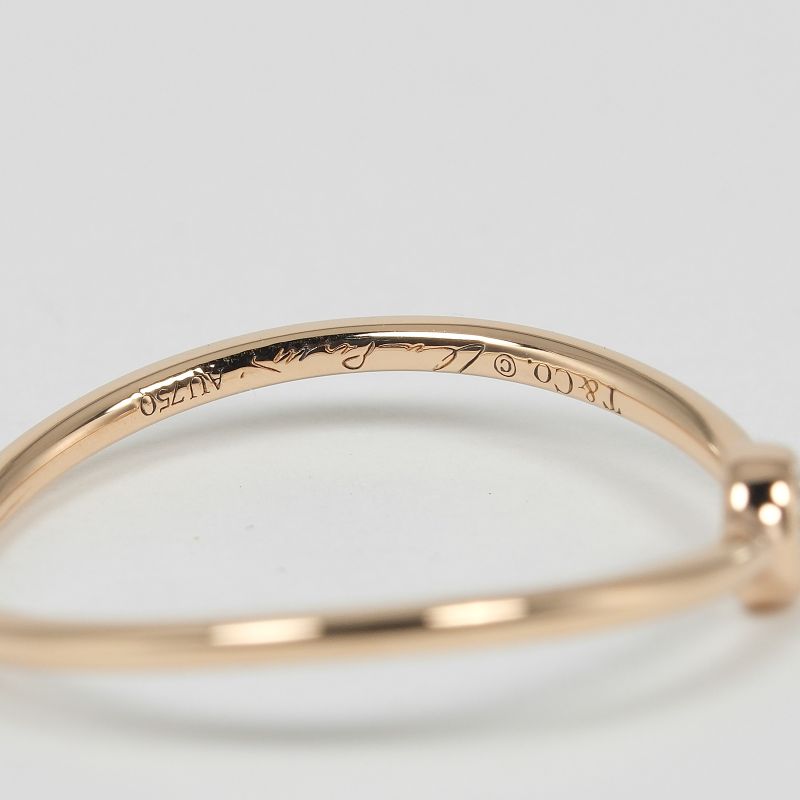 Tiffany & Co Wave Single Row 18k Pink Gold X Diamond Size 7.5