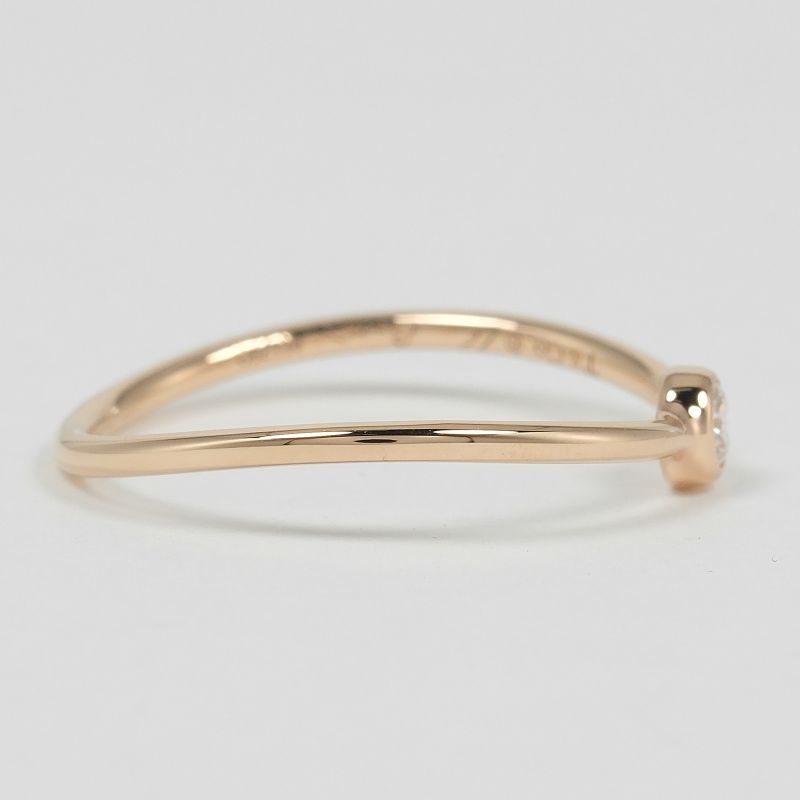 Tiffany & Co Wave Single Row 18k Pink Gold X Diamond Size 7.5