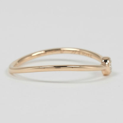 Tiffany & Co Wave Single Row 18k Pink Gold X Diamond Size 7.5