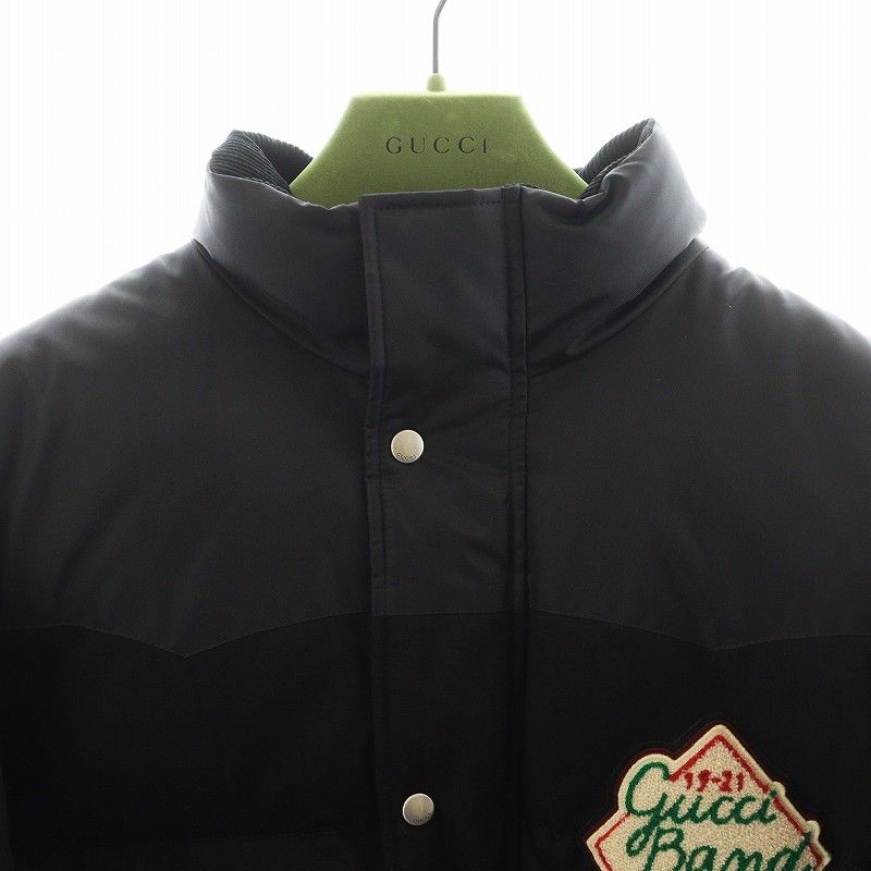 Gucci Down Jacket Down Vest 2way Logo Patch Outerwear 52 Black 641311 An39