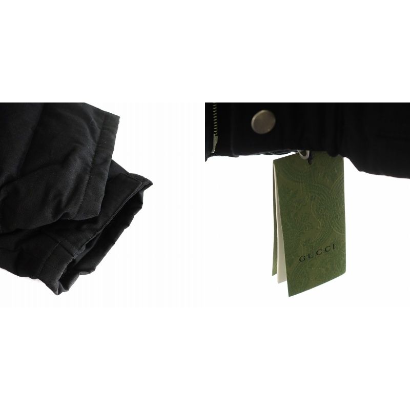 Gucci Down Jacket Down Vest 2way Logo Patch Outerwear 52 Black 641311 An39