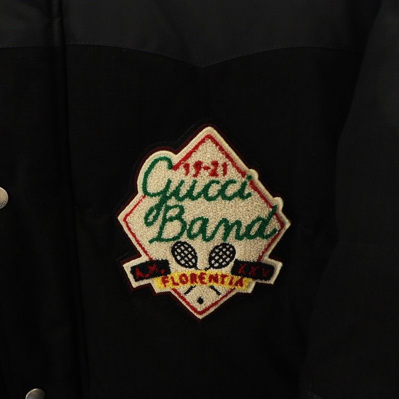 Gucci Down Jacket Down Vest 2way Logo Patch Outerwear 52 Black 641311 An39