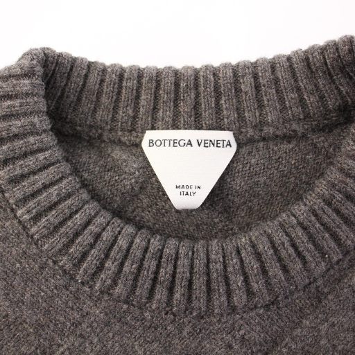 Bottega Veneta 24ss Intreccio Knit Sweater Long Sleeve XS Gray KH