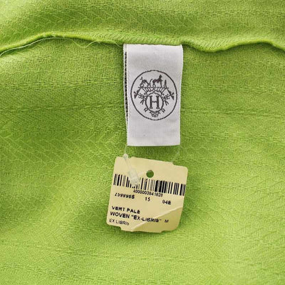 Hermes Ex-Libris Shawl Cashmere Silk Tube Shape Green KH • OH