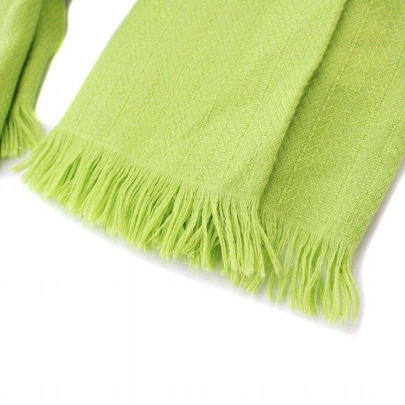 Hermes Ex-Libris Shawl Cashmere Silk Tube Shape Green KH • OH