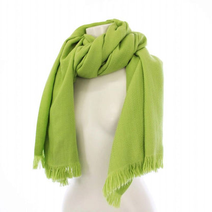 Hermes Ex-Libris Shawl Cashmere Silk Tube Shape Green KH • OH