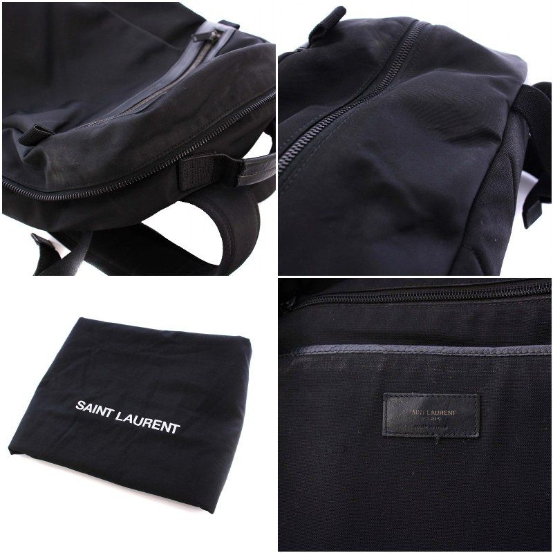 Saint Laurent Paris City Trekking Backpack Rucksack Sac Daypack Bag Nylon Black