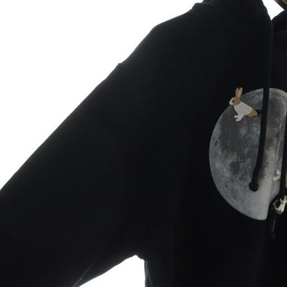 Loewe Relaxed Fit Hoodie Pullover Hood Logo Rabbit Fleece Print Black S359y25x52