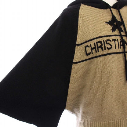 Christian Dior 22aw Knit Parka 3/4 Sleeve Pullover Cashmere Logo I42 Black