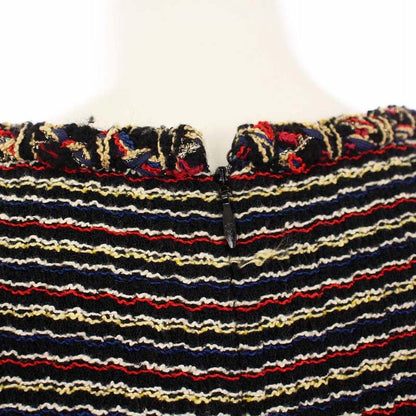 Chanel 2011 Model Tweed Dress Sleeveless Knee Length Coco Mark Coco Button 36