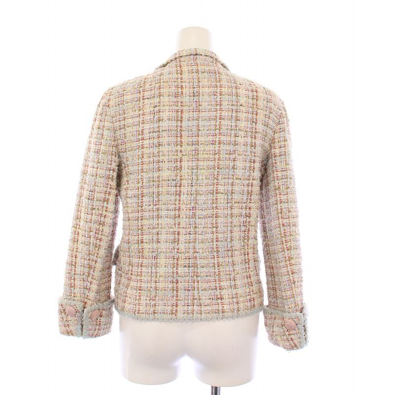 Chanel 2012 Model Suit Tailored Jacket Tight Skirt Mini Tweed 34 36 Multicolor