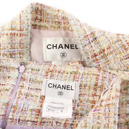 Chanel 2012 Model Suit Tailored Jacket Tight Skirt Mini Tweed 34 36 Multicolor