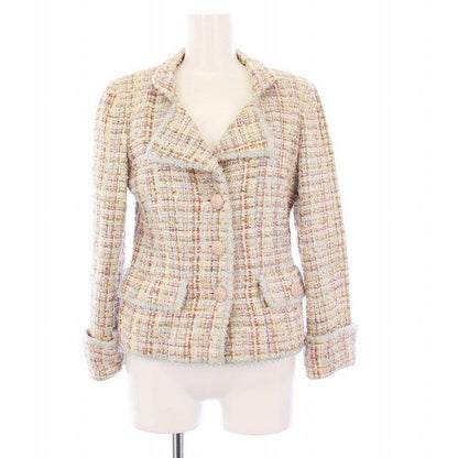Chanel 2012 Model Suit Tailored Jacket Tight Skirt Mini Tweed 34 36 Multicolor