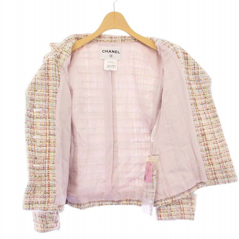 Chanel 2012 Model Suit Tailored Jacket Tight Skirt Mini Tweed 34 36 Multicolor