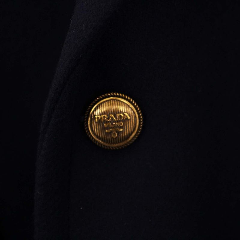 Prada 2021 Tailored Jacket Gold Button Cashmere Blend 50 Navy Sd137 KH