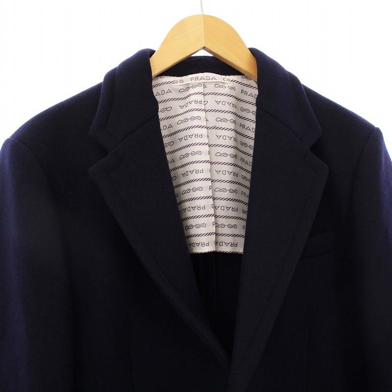Prada 2021 Tailored Jacket Gold Button Cashmere Blend 50 Navy Sd137 KH