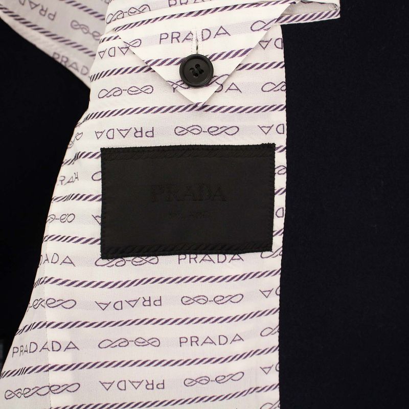 Prada 2021 Tailored Jacket Gold Button Cashmere Blend 50 Navy Sd137 KH