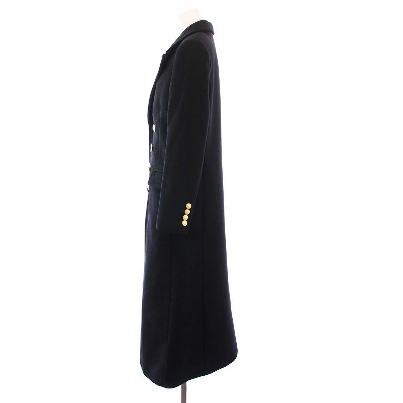 Celine Tagged Seventies Peacoat P Coat Outerwear Long Gold Buttons 38 Black
