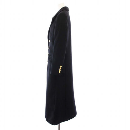Celine Tagged Seventies Peacoat P Coat Outerwear Long Gold Buttons 38 Black
