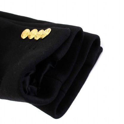 Celine Tagged Seventies Peacoat P Coat Outerwear Long Gold Buttons 38 Black
