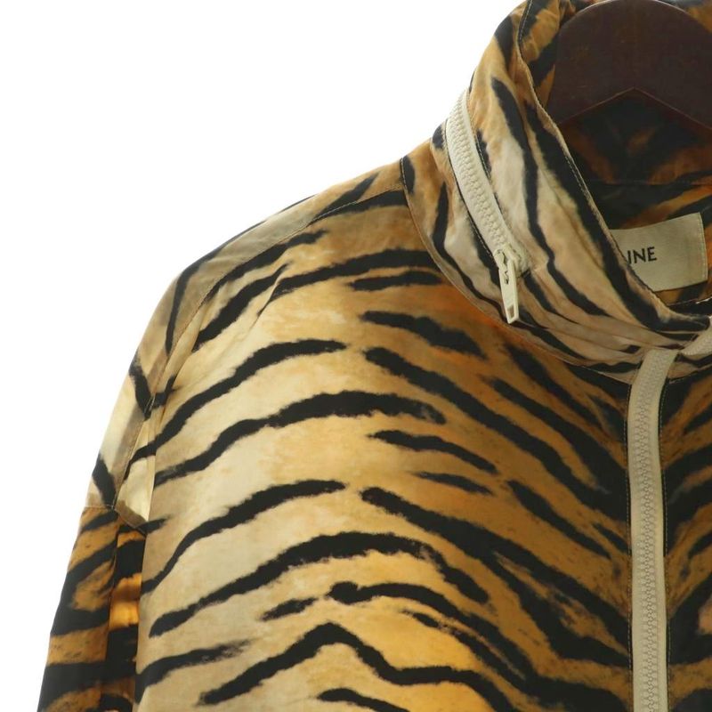 Celine Eddy Period Leopard Half Zip Nylon Jacket Leopard Half Zip Nylon Jacket