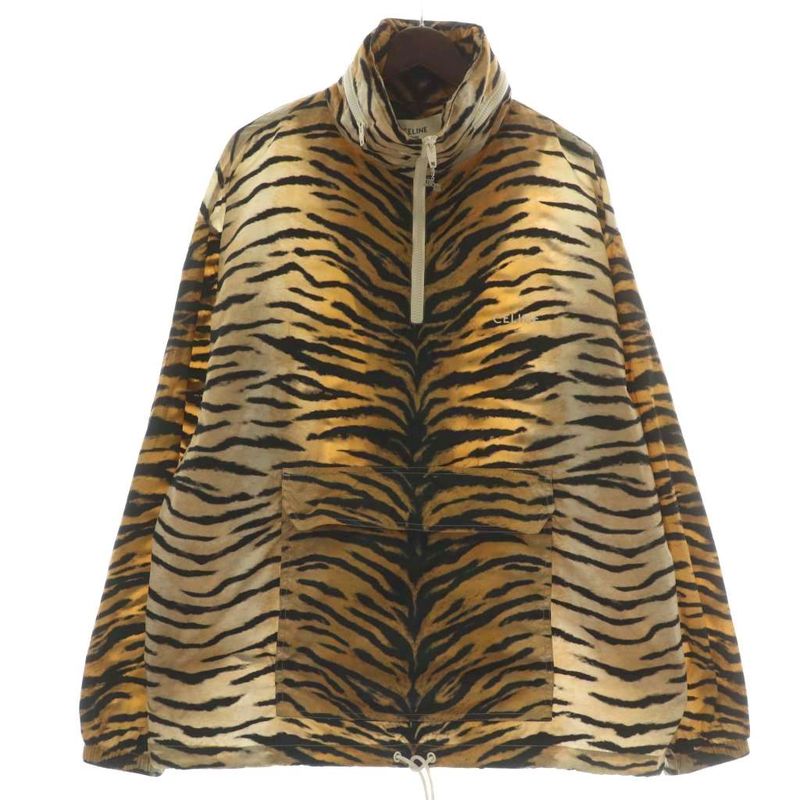 Celine Eddy Period Leopard Half Zip Nylon Jacket Leopard Half Zip Nylon Jacket