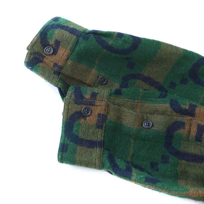 Gucci 22aw Jumbo GG Check Shirt Long Sleeve Wool 46 S Green 711543 • Gy17 Mq