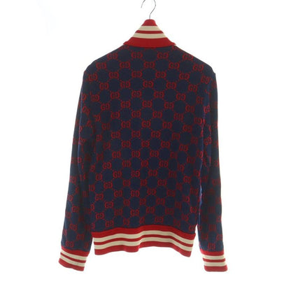 Gucci Track Jacket GG Jacquard Jersey Long Sleeve Zip Up Logo All Over Pattern