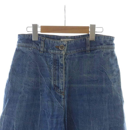 Chanel I Love Chanel Denim Pants Jeans Wide Flare Zip Fly Logo Baggy Here Mark