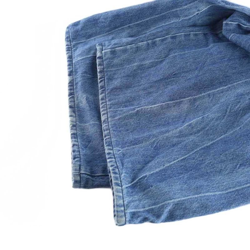 Chanel I Love Chanel Denim Pants Jeans Wide Flare Zip Fly Logo Baggy Here Mark