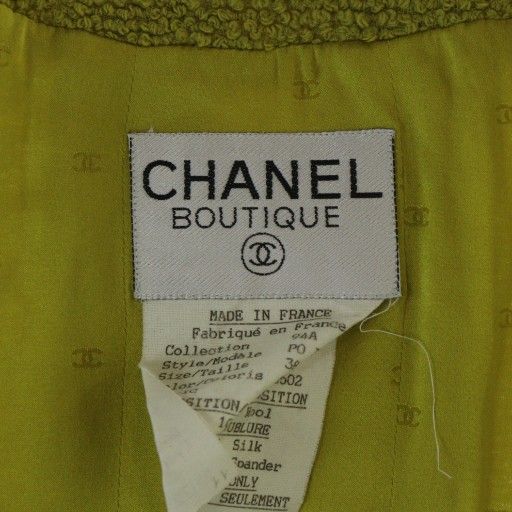 Chanel Long Coat Front Opening Gold Button Logo No Collar Shoulder Pad Here