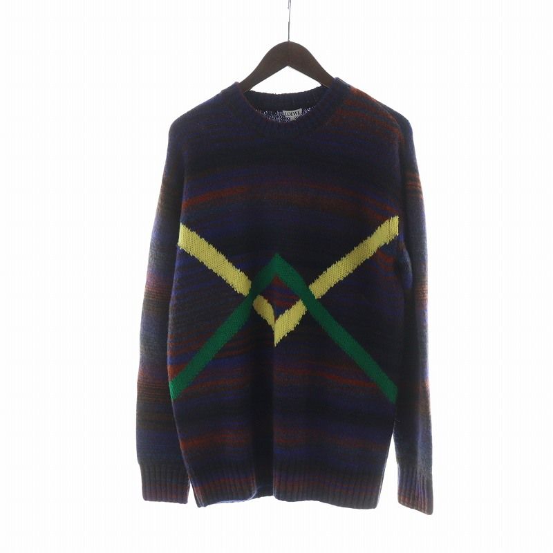 Loewe 24aw Knit Sweater with Tag Long Sleeve Multi-Border Rubber Patch Logo