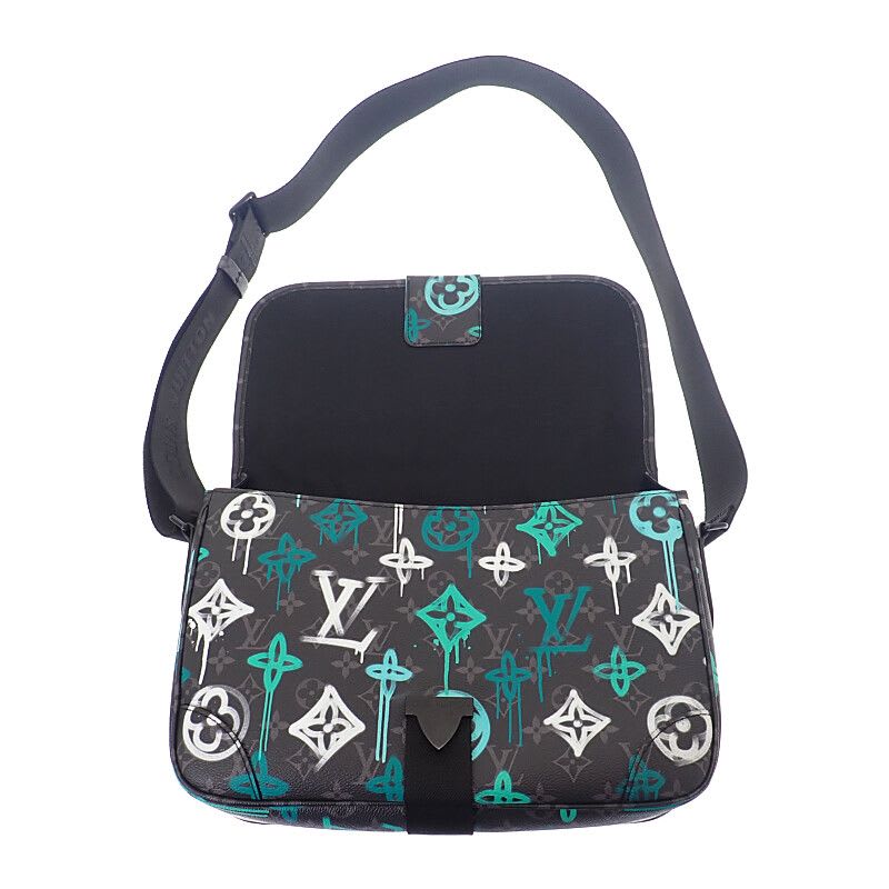 Louis Vuitton Archie Messenger Shoulder Bag Monogram Eclipse Black Men's