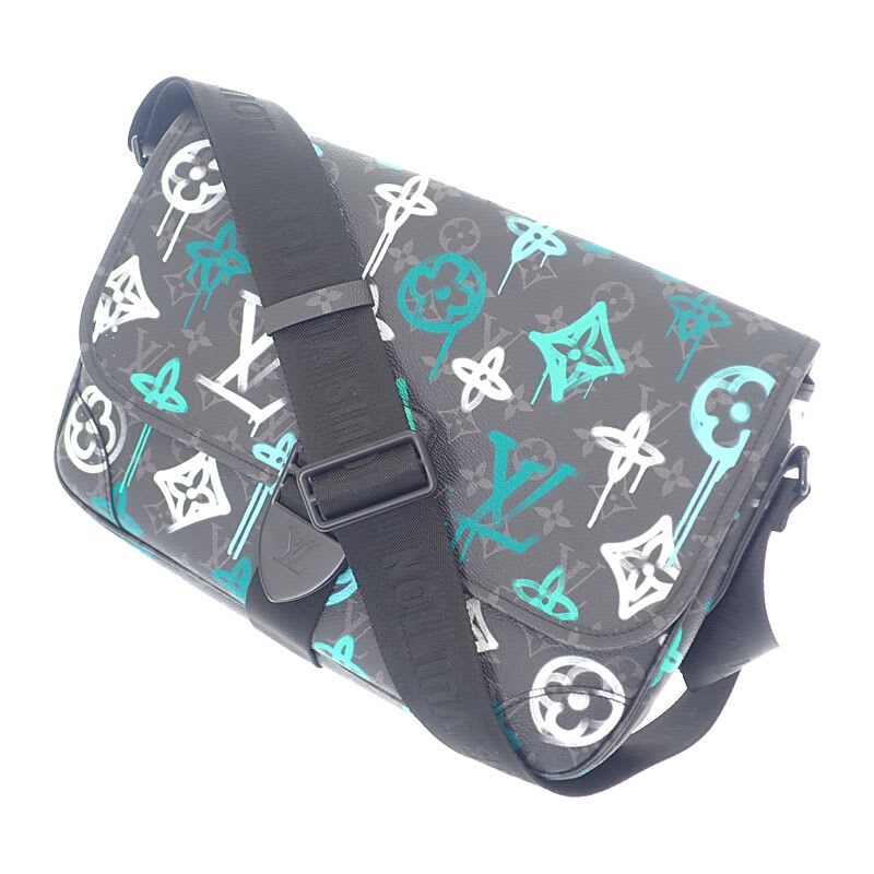 Louis Vuitton Archie Messenger Shoulder Bag Monogram Eclipse Black Men's